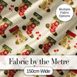 Watercolor Christmas Stockings with Holly Berries Festive Holiday Fabric Design Digital Print Fabric by the Metre UK Sewing Quilting Textile