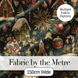 Vintage Winter Village Houses Snowy Christmas Seamless Pattern Festive Design Digital Print Fabric by the Metre UK Sewing Quilting Textile