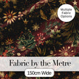 Elegant Christmas Botanical Pine Leaves Gold Accents Seamless Pattern Digital Print Fabric by the Metre UK Sewing Quilting Textile