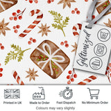 Watercolor Christmas Candy Canes Gift Box  Festive Holiday Design Digital Print Fabric by the Metre UK Sewing Quilting Textile