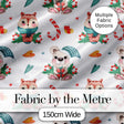 Cute Woodland Animals Bear Fox Christmas Theme Seamless Pattern Digital Print Fabric by the Metre UK Sewing Quilting Textile