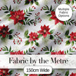 Elegant Poinsettia Flowers Green Leaves Festive Seamless Pattern Digital Print Fabric by the Metre UK Sewing Quilting Textile