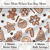 Watercolor Gingerbread Cookies Star Anise Festive Seamless Pattern Digital Print Fabric by the Metre UK Sewing Quilting Textile