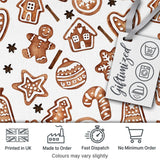 Watercolor Gingerbread Cookies Star Anise Festive Seamless Pattern Digital Print Fabric by the Metre UK Sewing Quilting Textile