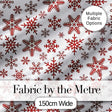 Red Snowflake Winter Holiday Minimal Seamless Pattern Digital Print Fabric by the Metre UK Sewing Quilting Textile