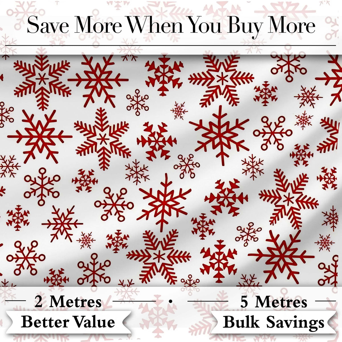 Red Snowflake Winter Holiday Minimal Seamless Pattern Digital Print Fabric by the Metre UK Sewing Quilting Textile
