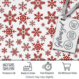 Red Snowflake Winter Holiday Minimal Seamless Pattern Digital Print Fabric by the Metre UK Sewing Quilting Textile