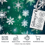 Elegant Blue Green Snowflake Winter Seamless Pattern Digital Print Fabric by the Metre UK Sewing Quilting Textile
