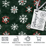 Cute Winter Snowflakes Red White Green Seamless Pattern Digital Print Fabric by the Metre UK Sewing Quilting Textile