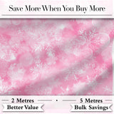 Soft Pink Winter Snowflakes Dreamy Glow Seamless Pattern Digital Print Fabric by the Metre UK Sewing Quilting Textile