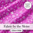 Festive Pink Christmas  Snowflakes Reindeer Seamless Pattern Digital Print Fabric by the Metre UK Sewing Quilting Textile
