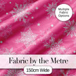 Decorative Pink Snowflakes Stars Seamless Pattern Digital Print Fabric by the Metre UK Sewing Quilting Textile