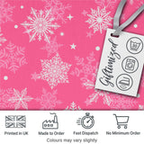 Decorative Pink Snowflakes Stars Seamless Pattern Digital Print Fabric by the Metre UK Sewing Quilting Textile