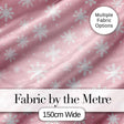 Soft Pastel Pink Snowflakes Winter Seamless Pattern Digital Print Fabric by the Metre UK Sewing Quilting Textile
