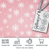 Soft Pastel Pink Snowflakes Winter Seamless Pattern Digital Print Fabric by the Metre UK Sewing Quilting Textile