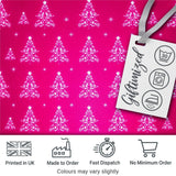 Bright Pink Christmas Trees Star Glow Festive Seamless Pattern Digital Print Fabric by the Metre UK Sewing Quilting Textile