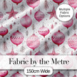 Stylish Pink Baubles Stars Holiday Decoration Seamless Pattern Digital Print Fabric by the Metre UK Sewing Quilting Textile
