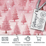 Soft Pink Snowy Christmas Trees Winter Wonderland Seamless Pattern Digital Print Fabric by the Metre UK Sewing Quilting Textile