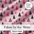 Modern Pink Black Christmas Trees Snowflakes Seamless Pattern Digital Print Fabric by the Metre UK Sewing Quilting Textile