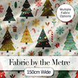 Cute Christmas Trees Candy Canes Snowflakes Seamless Pattern Digital Print Fabric by the Metre UK Sewing Quilting Textile