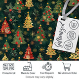 Vintage Christmas Trees with Red Gold Ornaments and Festive Stars  Digital Print Fabric by the Metre UK Sewing Quilting Textile