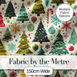 Festive Christmas Trees Candy Canes Snowflakes Stars Baubles Holiday  Digital Print Fabric by the Metre UK Sewing Quilting Textile