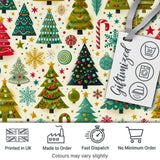 Festive Christmas Trees Candy Canes Snowflakes Stars Baubles Holiday  Digital Print Fabric by the Metre UK Sewing Quilting Textile