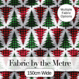 Buffalo Plaid Christmas Trees in Red and Green Rustic Seamless Pattern Digital Print Fabric by the Metre UK Sewing Quilting Textile