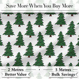 Minimal Hand Drawn Christmas Trees on White Background Seamless Pattern Digital Print Fabric by the Metre UK Sewing Quilting Textile