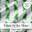 Simple Green Christmas Trees with Yellow Lights Minimal Seamless Pattern Digital Print Fabric by the Metre UK Sewing Quilting Textile