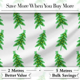 Simple Green Christmas Trees with Yellow Lights Minimal Seamless Pattern Digital Print Fabric by the Metre UK Sewing Quilting Textile