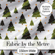 Hand Drawn Christmas Trees with Stars Minimal Seamless Pattern Digital Print Fabric by the Metre UK Sewing Quilting Textile