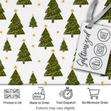 Hand Drawn Christmas Trees with Stars Minimal Seamless Pattern Digital Print Fabric by the Metre UK Sewing Quilting Textile