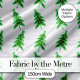 Minimal Christmas Trees with Yellow Lights Simple Cute Seamless Pattern Digital Print Fabric by the Metre UK Sewing Quilting Textile