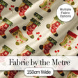 Festive Christmas Stockings Holly Berries and Holiday Decor Seamless Pattern Digital Print Fabric by the Metre UK Sewing Quilting Textile