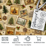 Vintage Framed Winter Landscapes Christmas Trees and Rustic Holiday Art  Digital Print Fabric by the Metre UK Sewing Quilting Textile