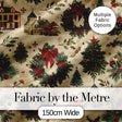 Vintage Christmas Wreaths Bows Houses and Festive Holiday Elements  Digital Print Fabric by the Metre UK Sewing Quilting Textile