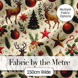 Elegant Christmas Reindeer Ornaments Stars Holly Leaves and Festive Elements  Digital Print Fabric by the Metre UK Sewing Quilting Textile