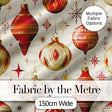 Luxury Red and Gold Christmas Baubles Snowflakes and Star Elements  Digital Print Fabric by the Metre UK Sewing Quilting Textile