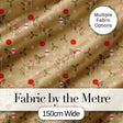 Minimal Christmas Ornaments Hanging Baubles Holly Branches and Snowflakes  Digital Print Fabric by the Metre UK Sewing Quilting Textile