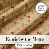 Minimal Christmas Ornaments Hanging Baubles Holly Branches and Snowflakes  Digital Print Fabric by the Metre UK Sewing Quilting Textile