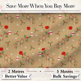 Minimal Christmas Ornaments Hanging Baubles Holly Branches and Snowflakes  Digital Print Fabric by the Metre UK Sewing Quilting Textile