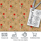 Minimal Christmas Ornaments Hanging Baubles Holly Branches and Snowflakes  Digital Print Fabric by the Metre UK Sewing Quilting Textile