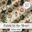 Classic  Christmas Baubles Trees and Snowflakes Festive Pattern Digital Print Fabric by the Metre UK Sewing Quilting Textile