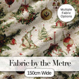 Rustic Christmas Wreath Bells Pine Branches Baubles and Snowy Village  Digital Print Fabric by the Metre UK Sewing Quilting Textile