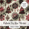 Red Black Nordic Christmas Trees Snowflakes Winter Seamless Pattern Digital Print Fabric by the Metre UK Sewing Quilting Textile