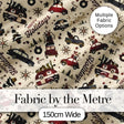 Festive Holiday Cars Gifts Snowflakes Happy Holidays Seamless Pattern Digital Print Fabric by the Metre UK Sewing Quilting Textile