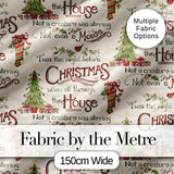 Classic Twas The Night Before Christmas Typography Seamless Pattern Digital Print Fabric by the Metre UK Sewing Quilting Textile