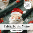 Cute Santa Claus Face Snowflakes Festive Seamless Pattern Digital Print Fabric by the Metre UK Sewing Quilting Textile