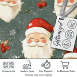 Cute Santa Claus Face Snowflakes Festive Seamless Pattern Digital Print Fabric by the Metre UK Sewing Quilting Textile